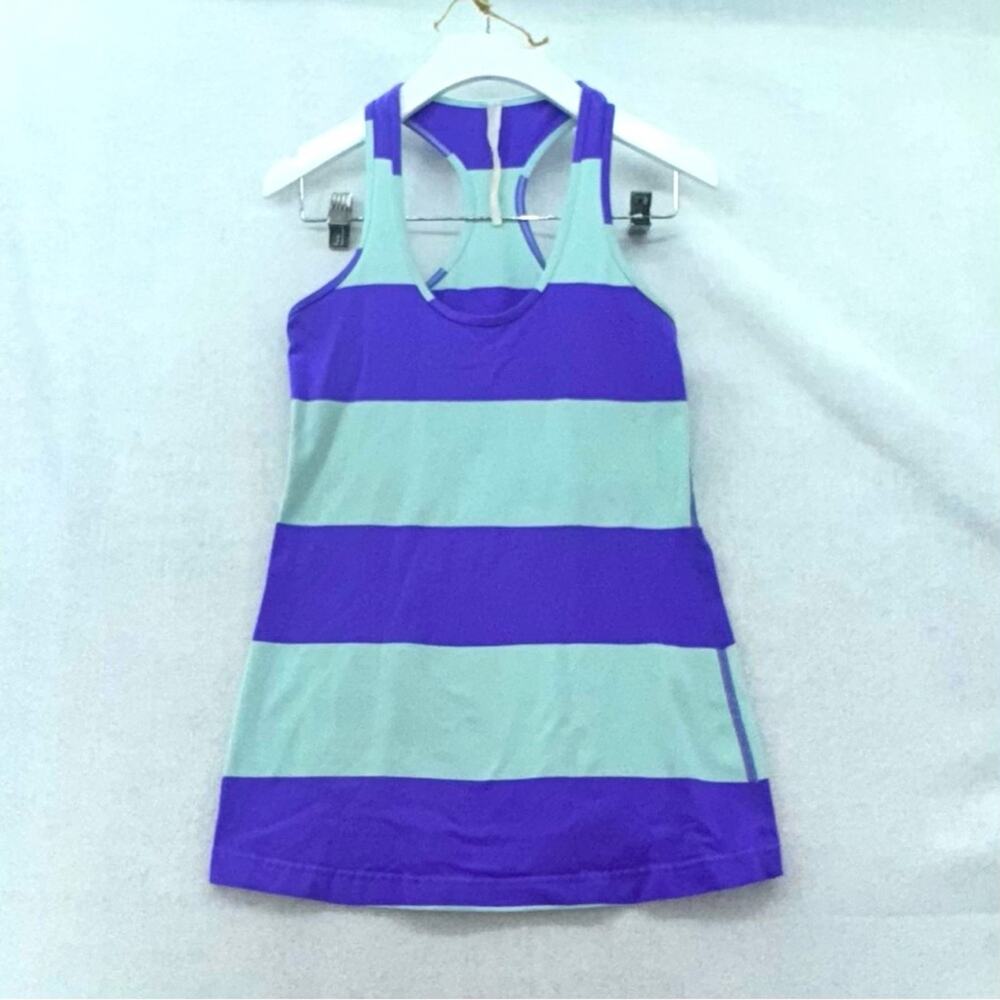 Women’s Lululemon Racerback Hip Length Tank Top Purple & Sea foam Green Small